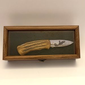 Wood Display Case for Arrowheads Knifes Gun Jewelry Solid Walnut 9 X 4 X 1 7/8